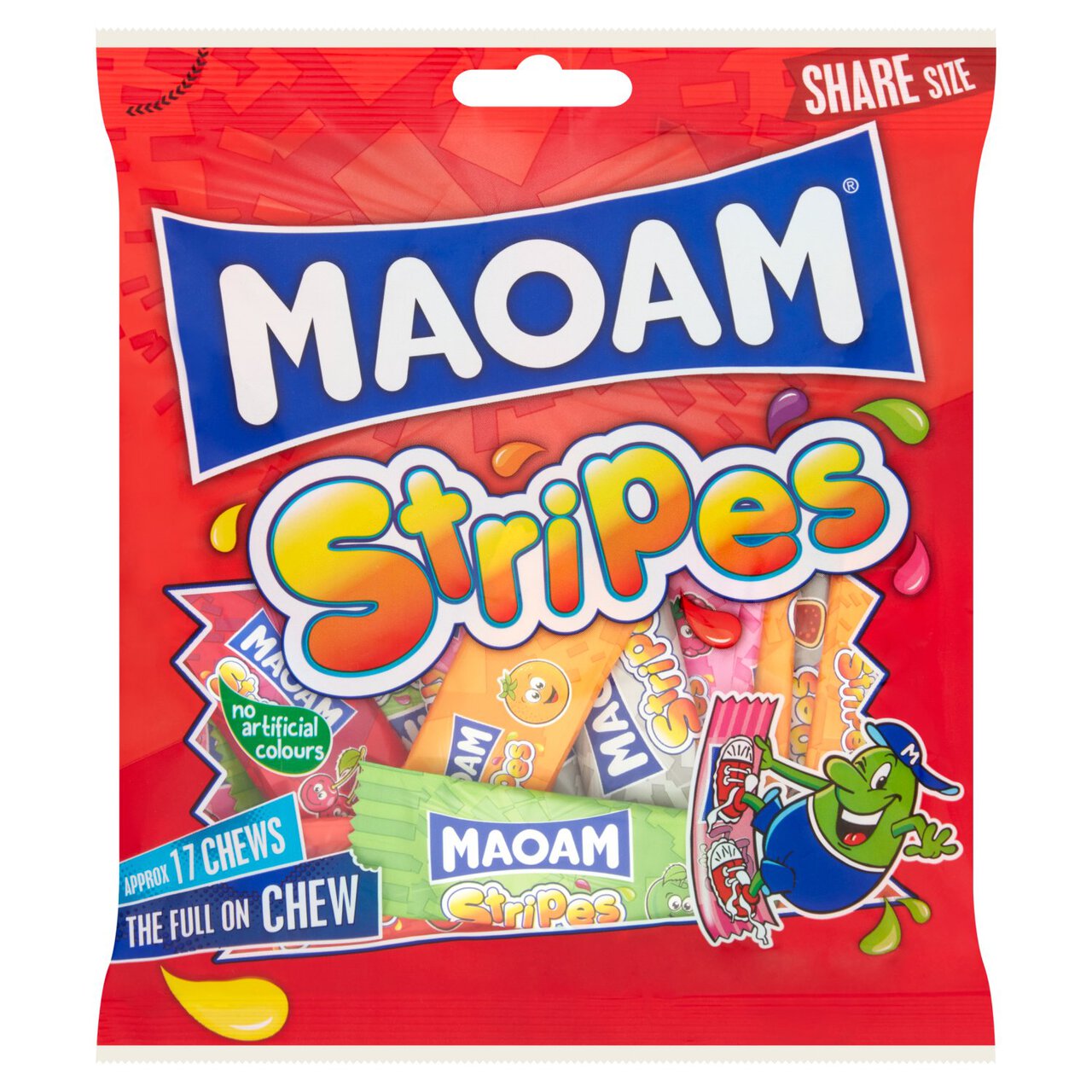 Maoam Stripes Chewy Wrapped Sweets Sharing Bag 140g 140g