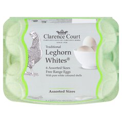 Clarence Court Leghorn Free Range White Assorted Eggs 6 per pack