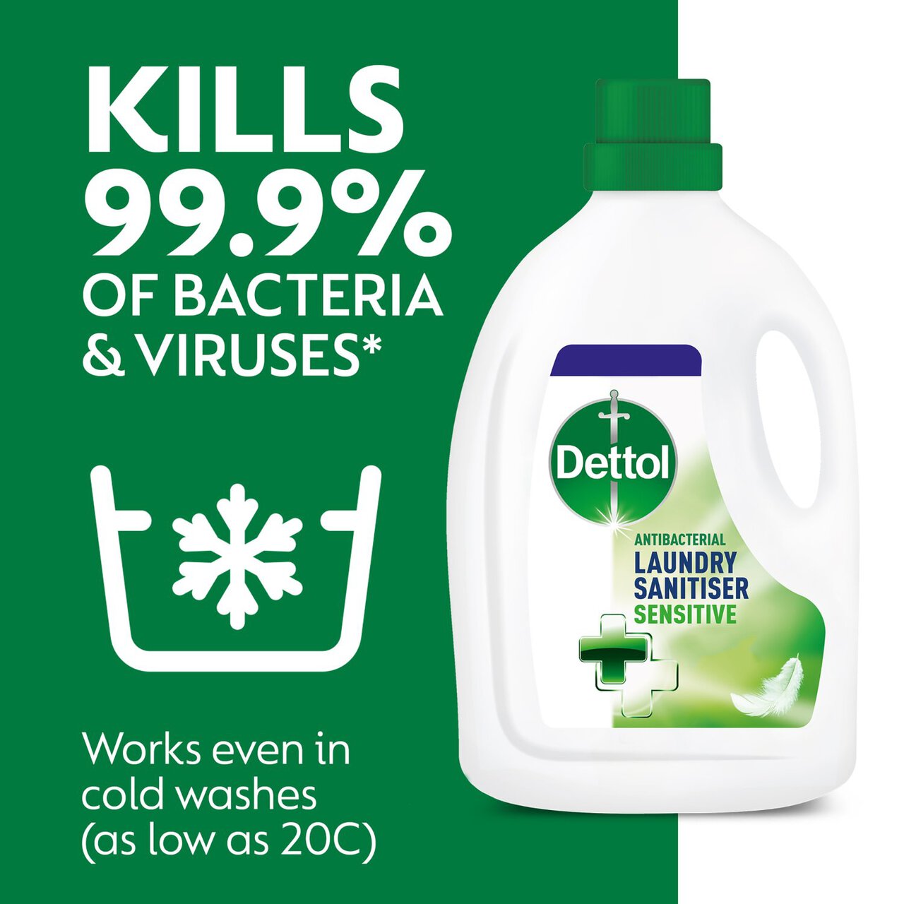 Dettol Laundry Sanitiser Antibacterial Liquid Additive Sensitive 1.5l