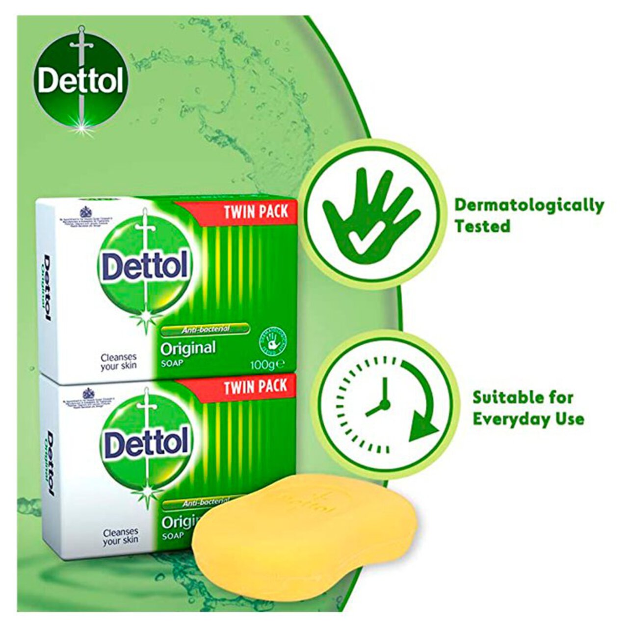 Dettol Original Antibacterial Hand Soap Bar 2 x 100g