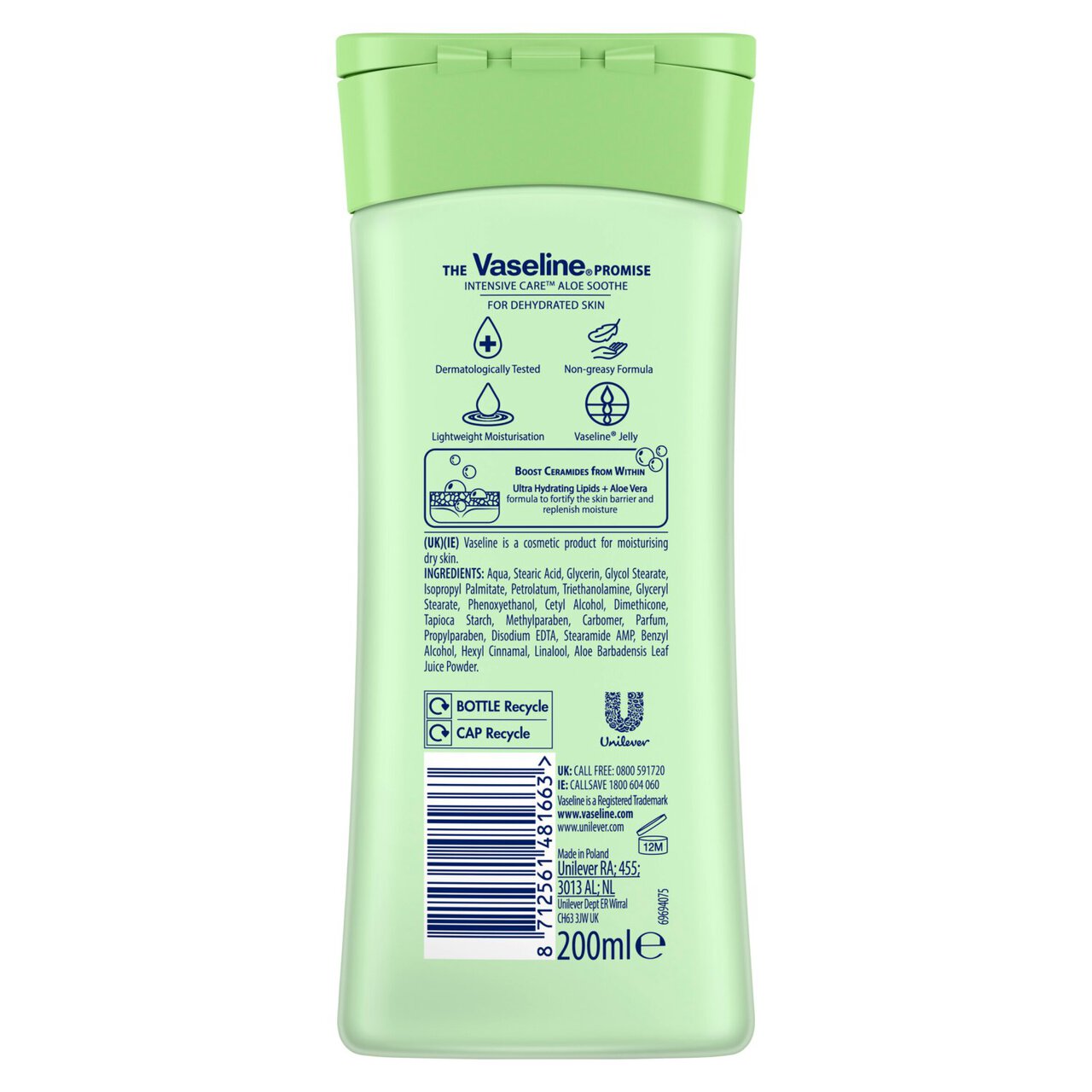 Vaseline Intensive Care Aloe Soothe Body Lotion 200ml
