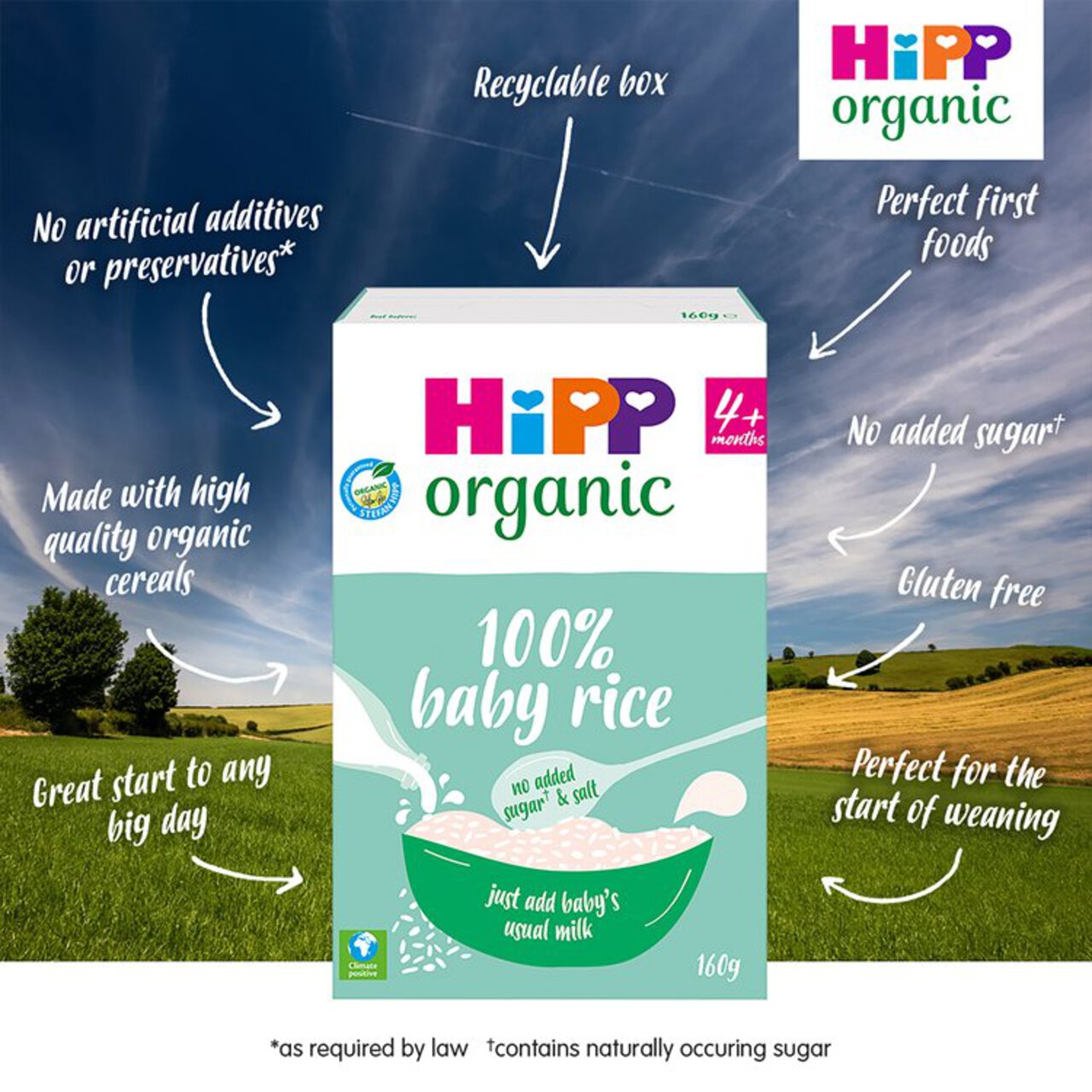HiPP Organic 100% Baby Rice 4+ Months 160g