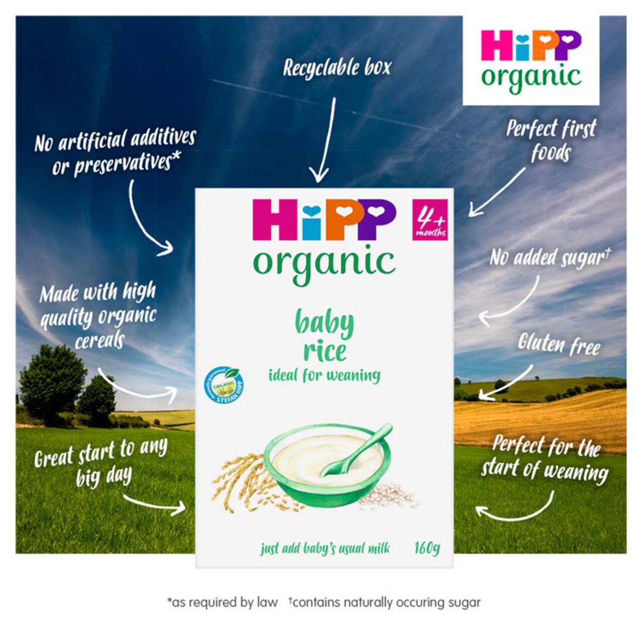 HiPP Organic Baby Rice, 4 mths+ 160g