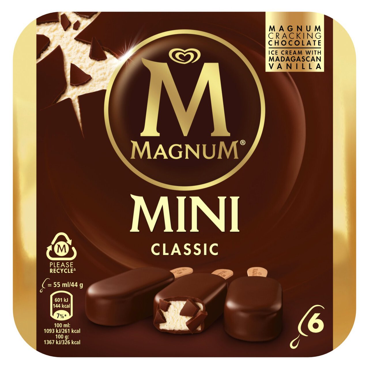 Magnum Mini Classic Ice Cream Lollies 6 x 55ml