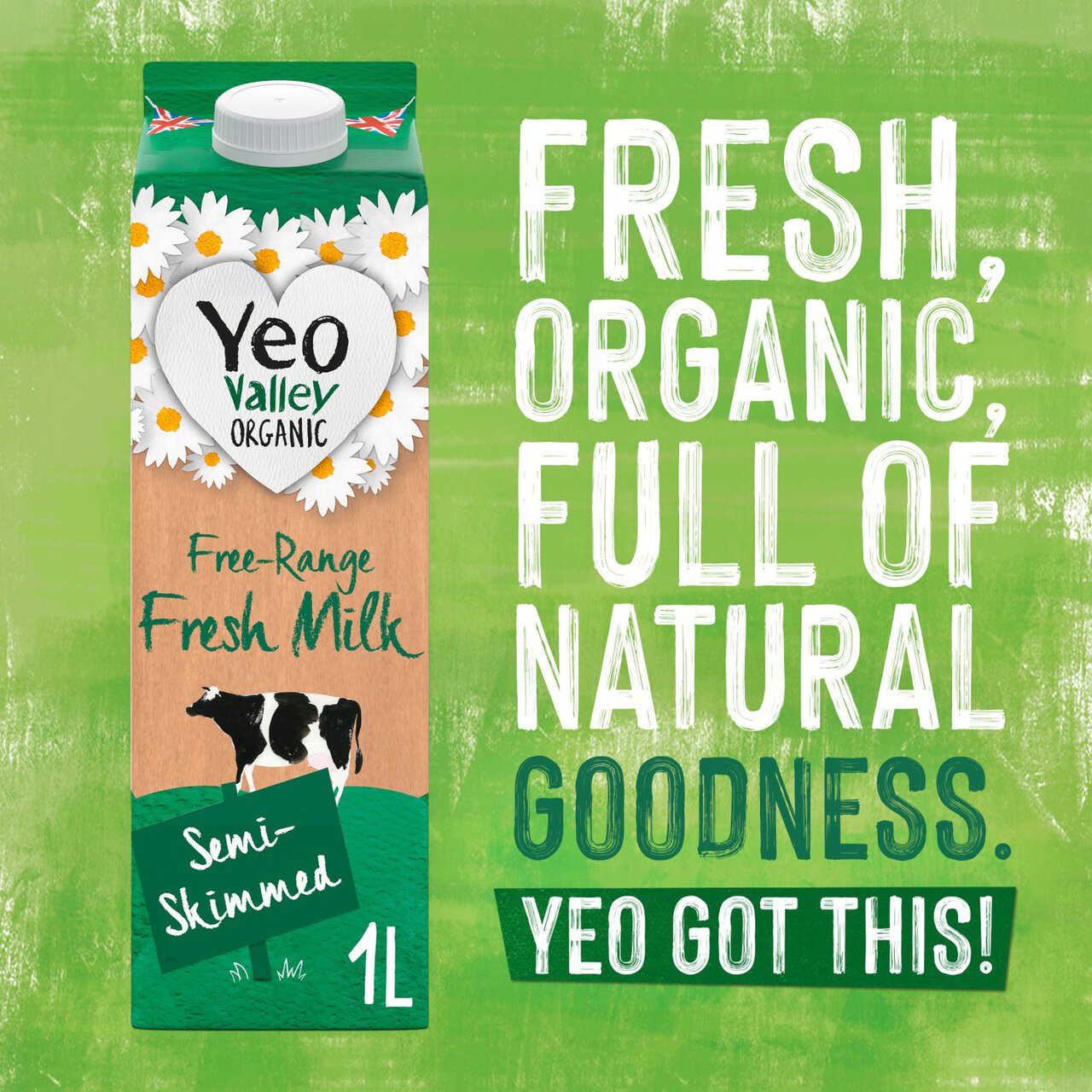 Yeo Valley Organic Fresh Semi Skimmed Milk 1l