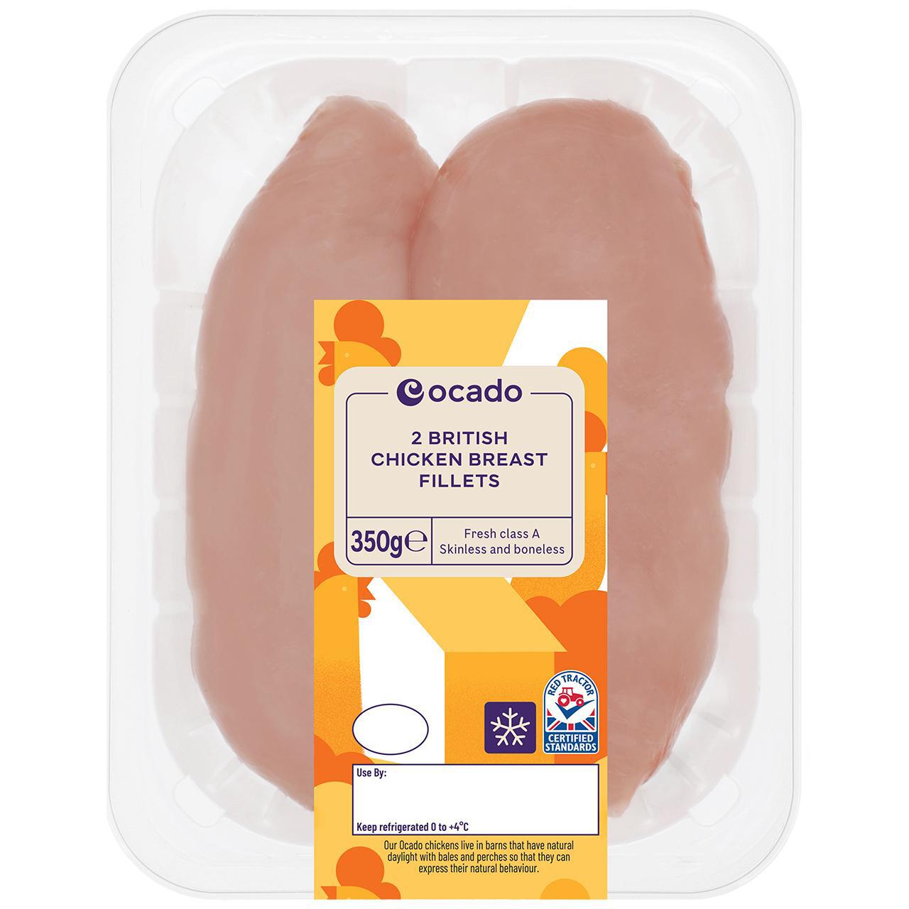 Ocado 2 Skinless British Chicken Breast Fillets 350g