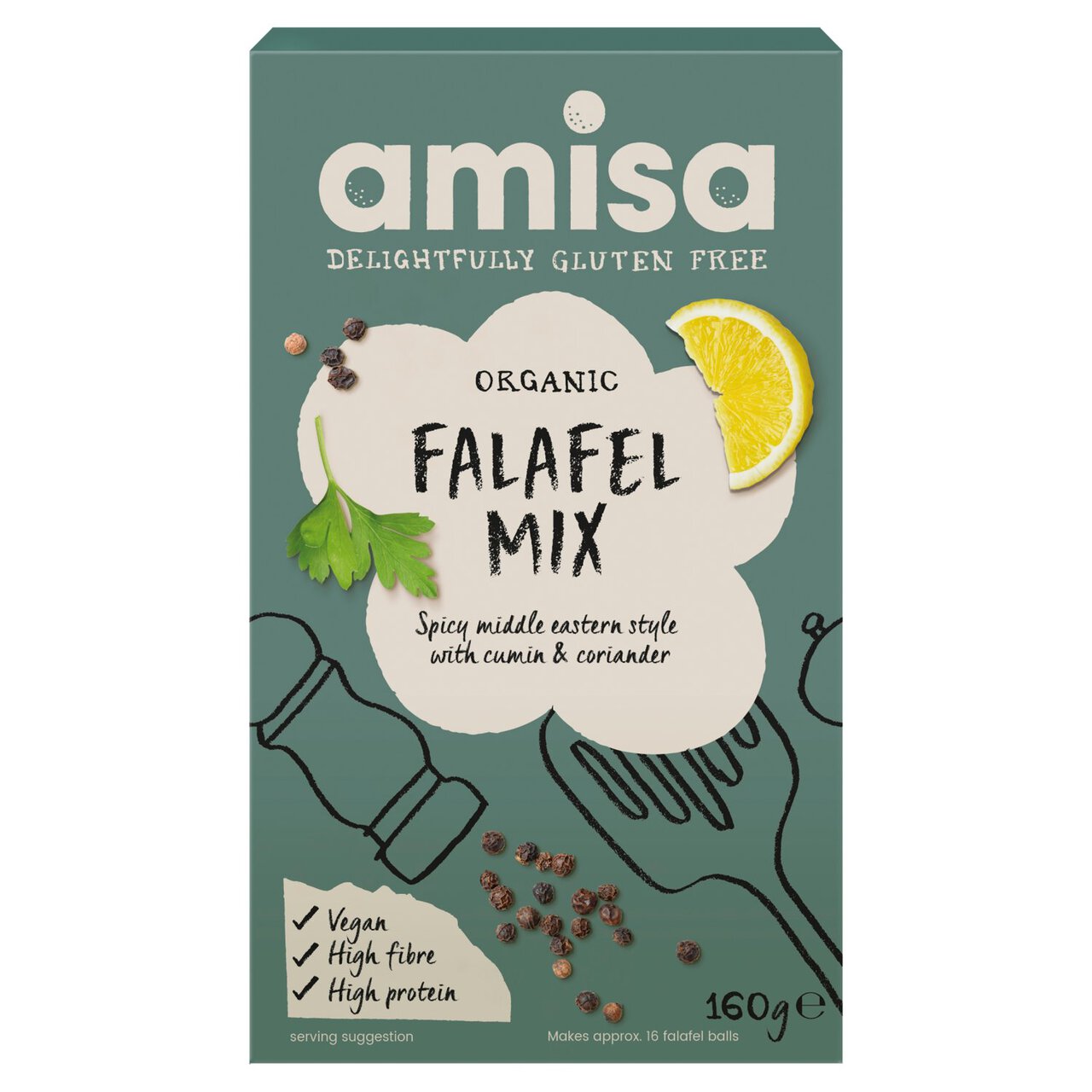 Amisa Organic Gluten Free Falafel Mix 160g