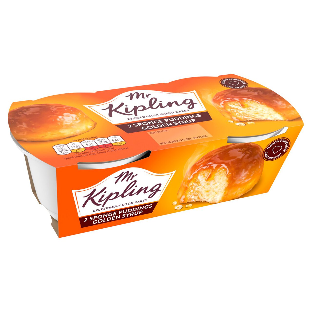 Mr Kipling Golden Syrup Sponge Puddings 2 per pack