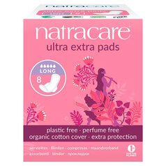 Natracare Organic Cotton Ultra Extra Long Pads with Wings 8 per pack
