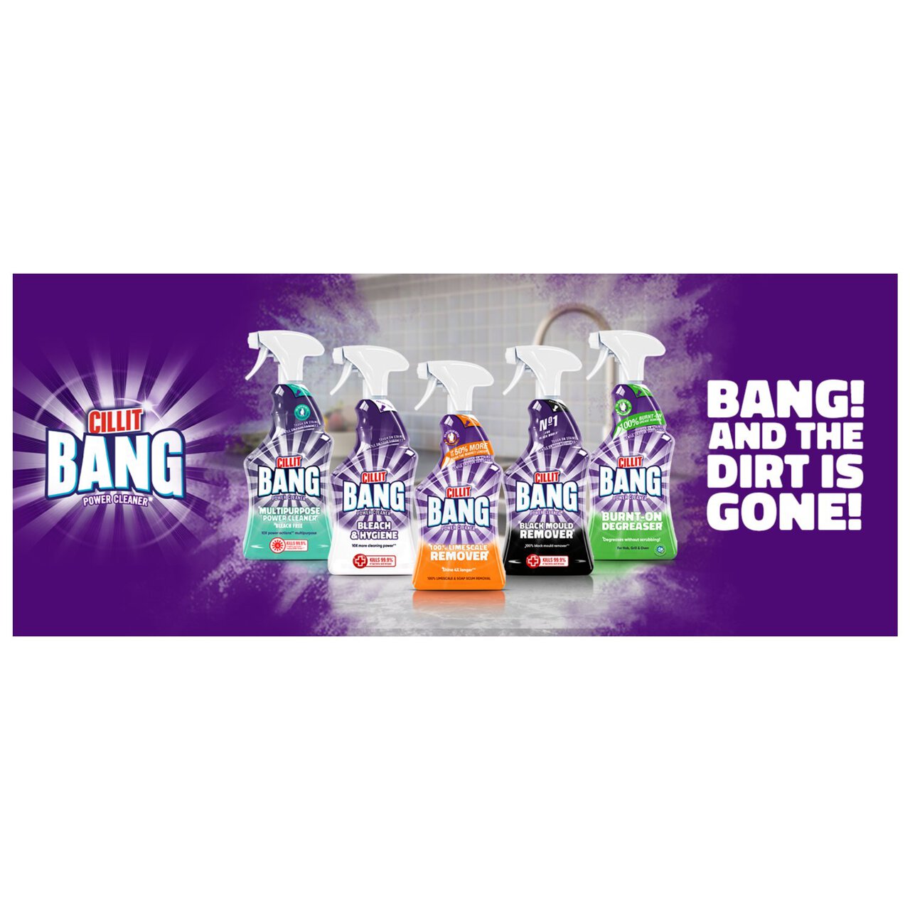 Cillit Bang GB - NEW design. Same cleaning power 💪🏼 100% Limescale  Remover🧼 Bang! And the dirt is gone!💥