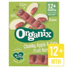Organix Chunky Apple & Date Organic Fruit Bars, 12 mths+ Multipack 6 x 17g