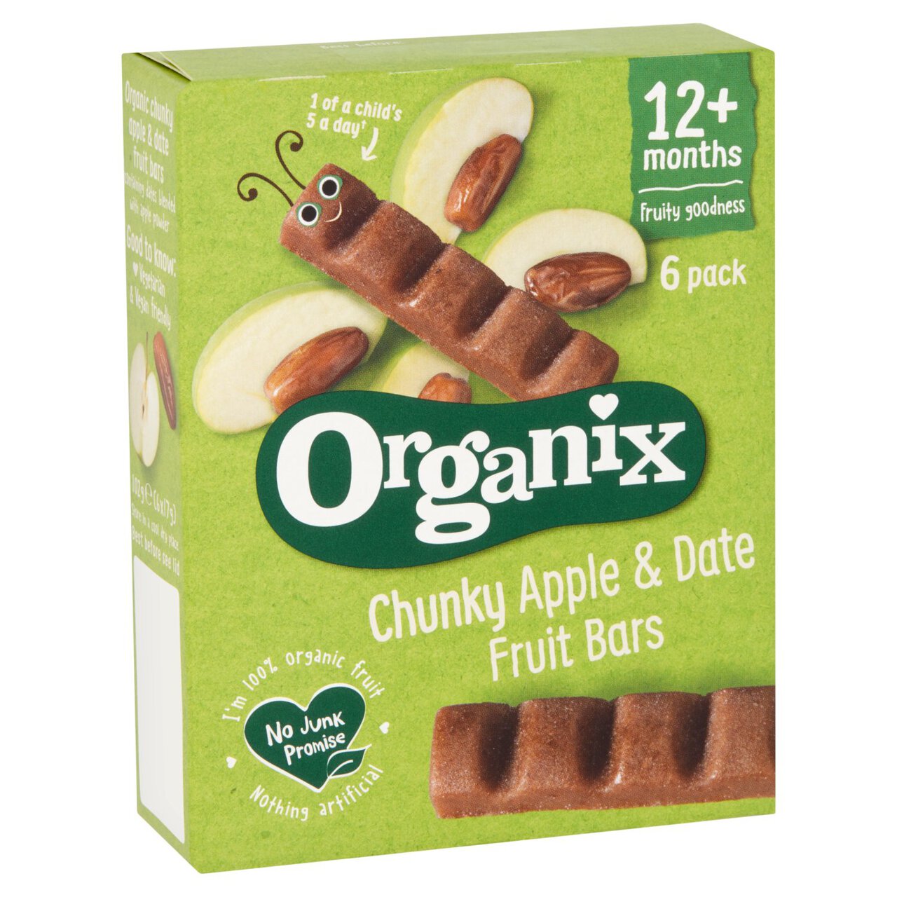 Organix Chunky Apple & Date Organic Fruit Bars Toddler Snack Multipack 6 x 17g