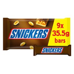 Snickers Caramel, Nougat, Peanuts & Milk Chocolate Snack Bars Multipack 9 x 35.5g