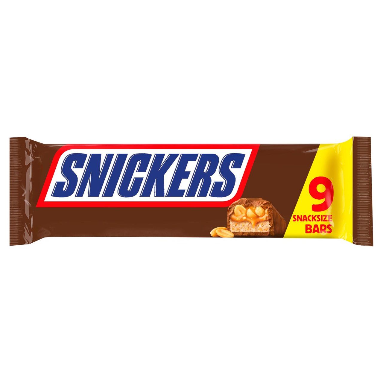 Snickers Caramel, Nougat, Peanuts & Milk Chocolate Snack Bars Multipack 9 x 35.5g