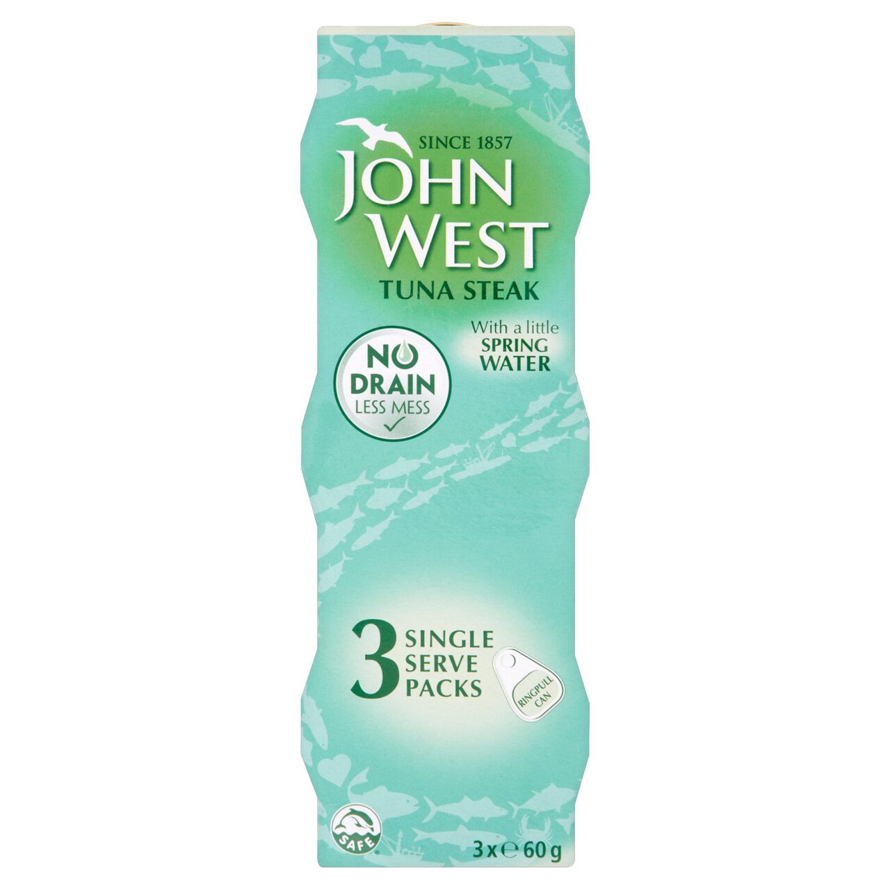 John West No Drain Tuna Steak Springwater 3 x 60g
