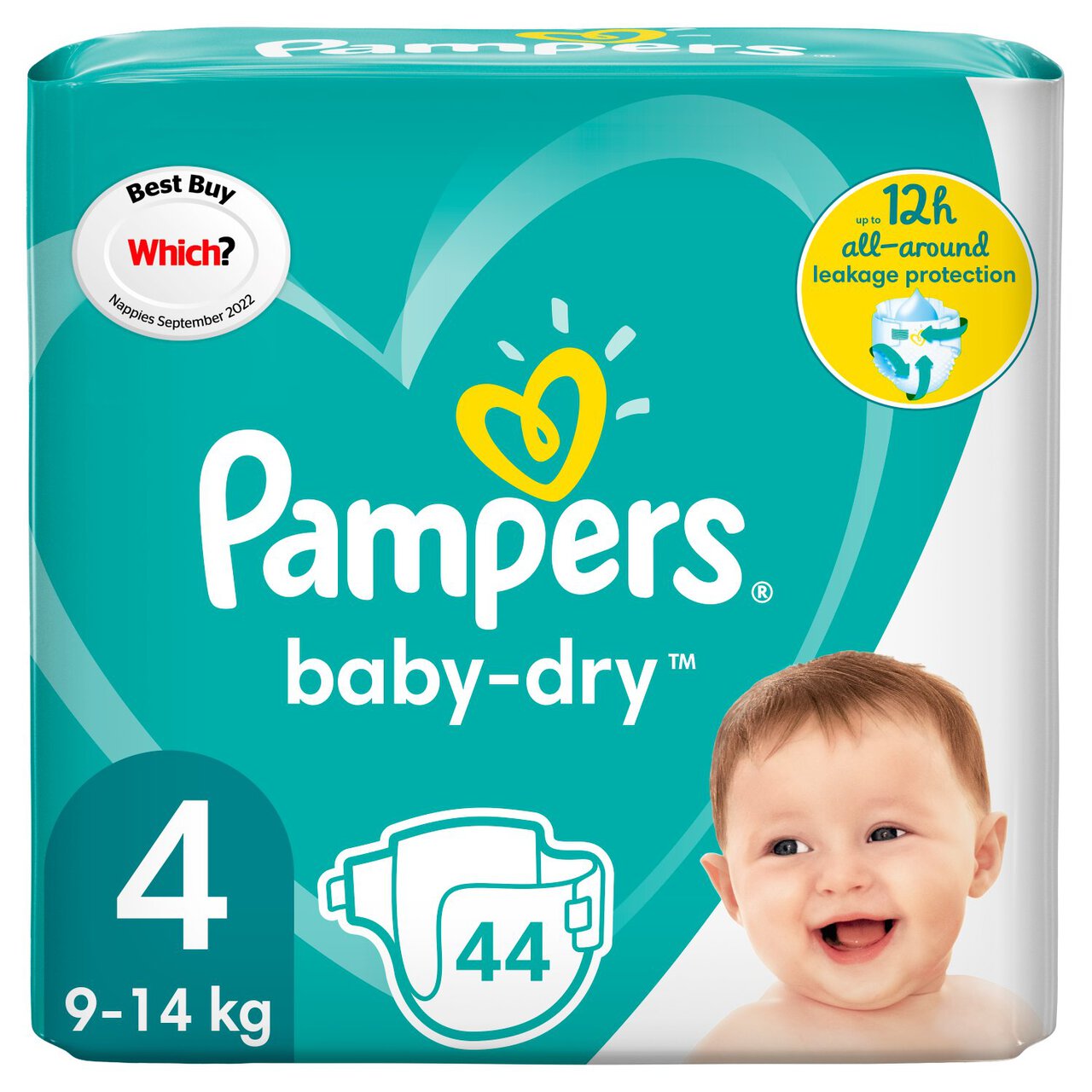 Pack 124 Couches PAMPERS BABY-DRY Taille 2 (4 à 8 KG) Bébé Stop