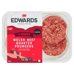Edwards Welsh Beef Quarter Pounders 454g