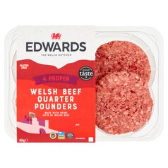 Edwards Welsh Beef Quarter Pounders 454g