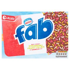 Nestle Fab Extra Strawberry Ice Lollies 6 x 58ml