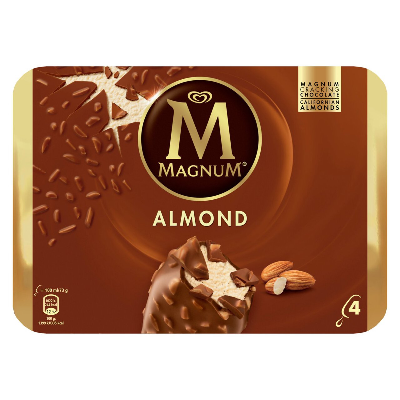 Magnum Almond Ice Cream Lollies 4 x 100ml