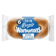 Warburtons Plain Thin Bagels 6 per pack