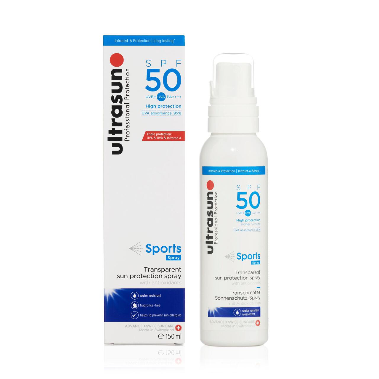 Ultrasun SPF 50 Sports Spray Sunscreen 150ml