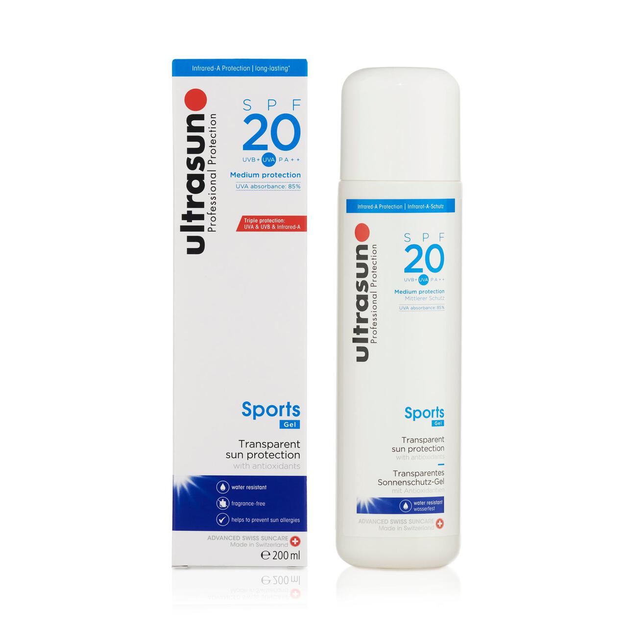 Ultrasun SPF 20 Sports Gel Sunscreen 200ml