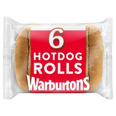 Warburtons Hot Dog Rolls 6 per pack