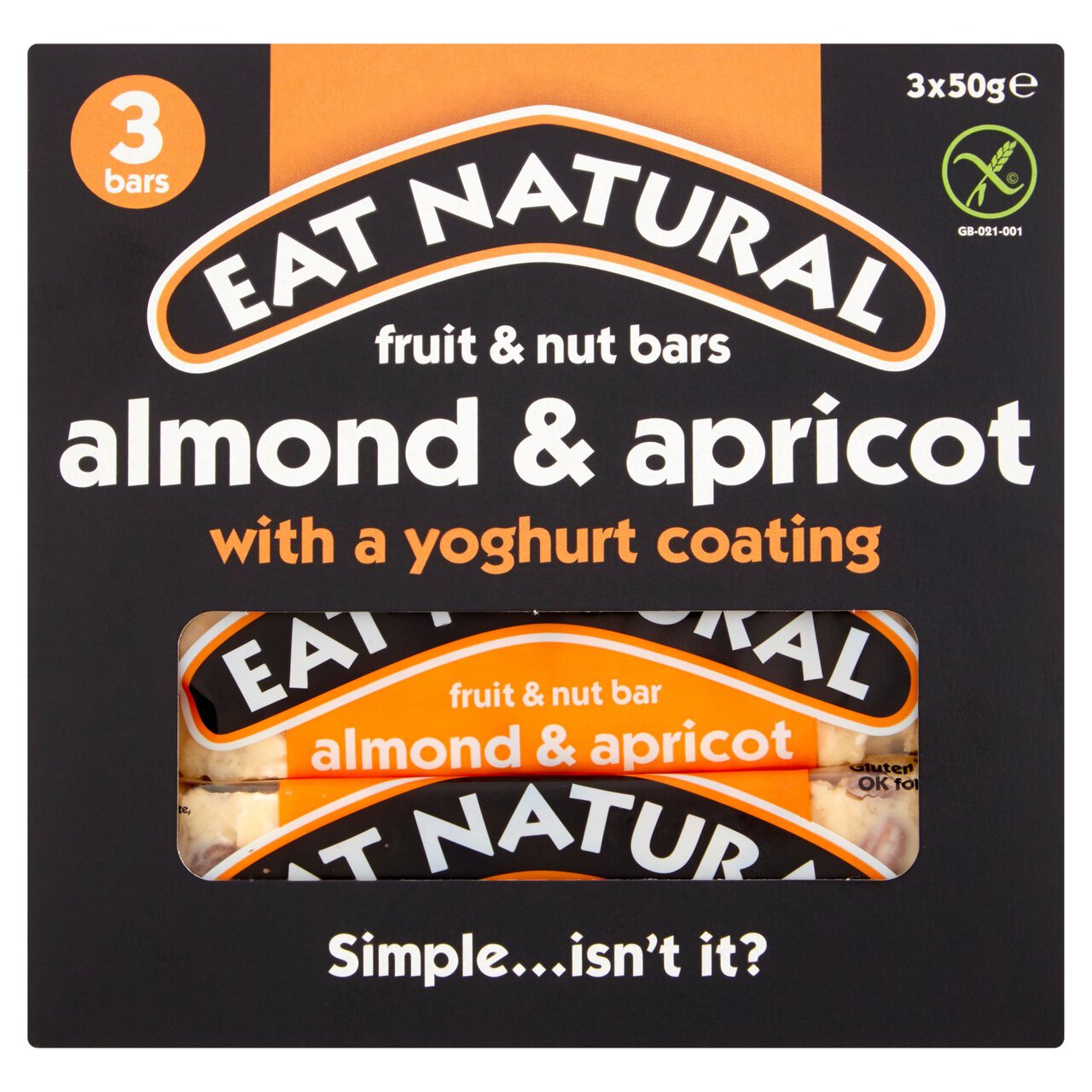 Eat Natural Almond & Apricot Yoghurt Coated Bars 3 x 50g