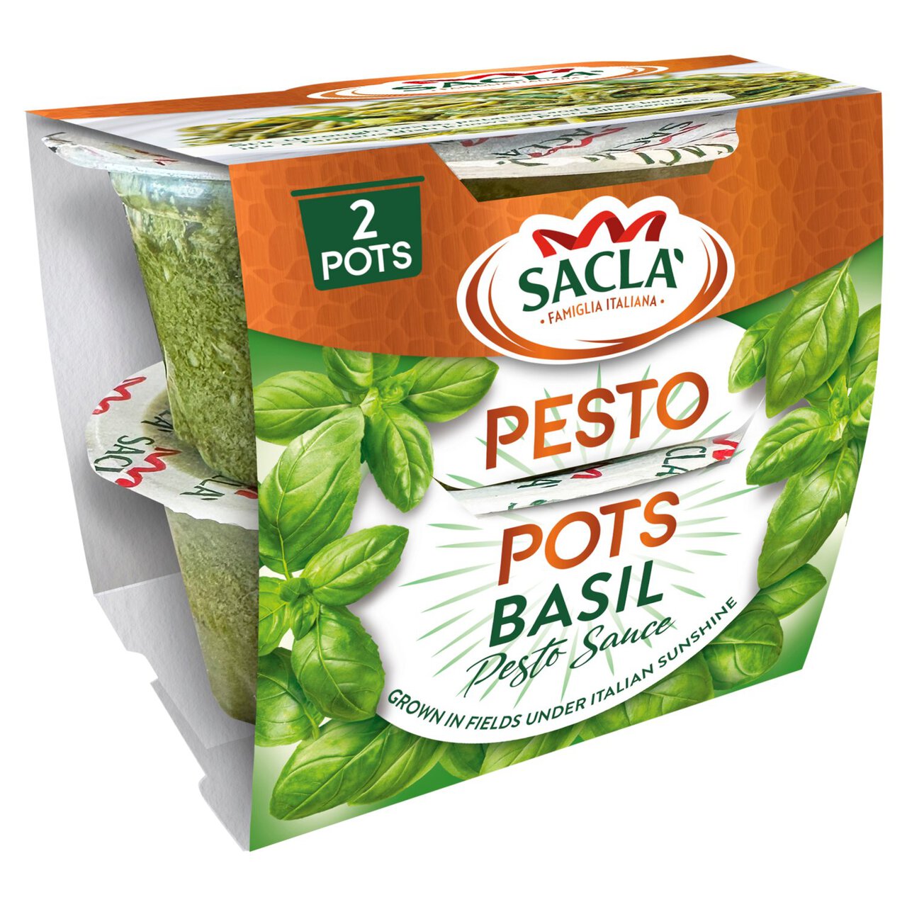 Sacla Classic Basil Pesto Pots 2 x 45g Zoom