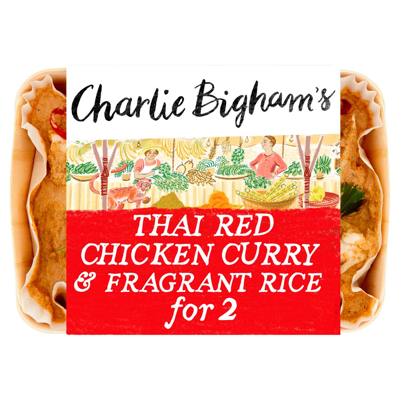 Charlie Bigham's Thai Red Chicken Curry & Fragrant Rice for 2 835g