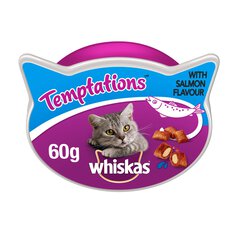Whiskas Temptations Adult Cat Treat Biscuits with Salmon 90g 60g