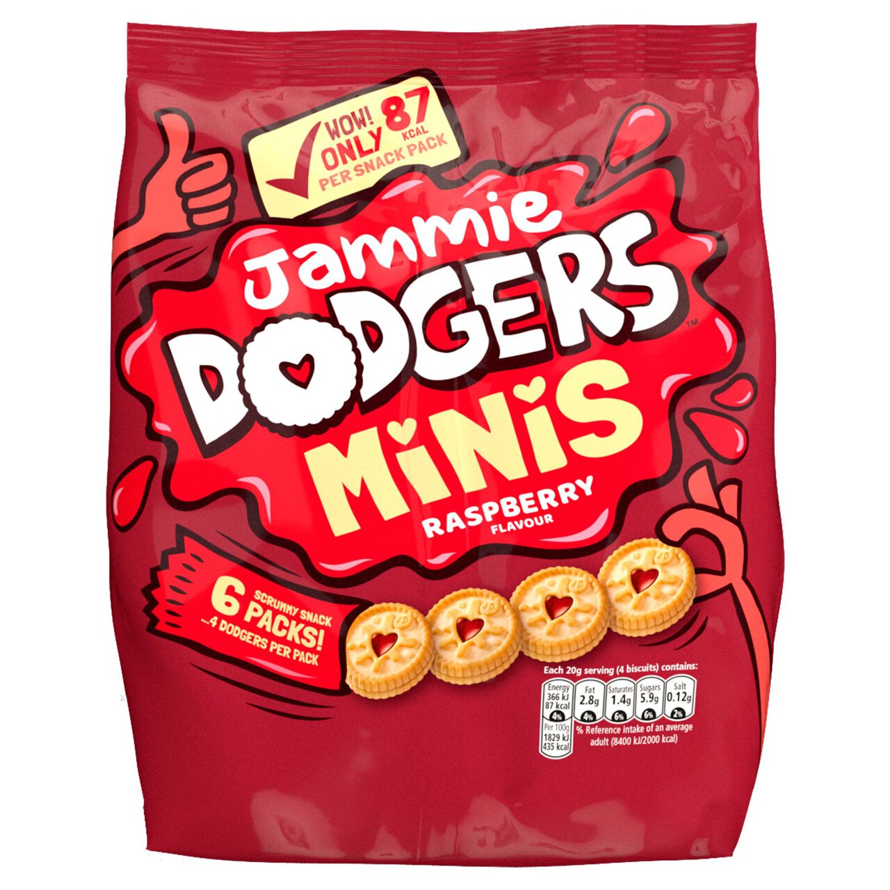 Jammie Dodgers Biscuits Minis 6 pack 6 x 20g