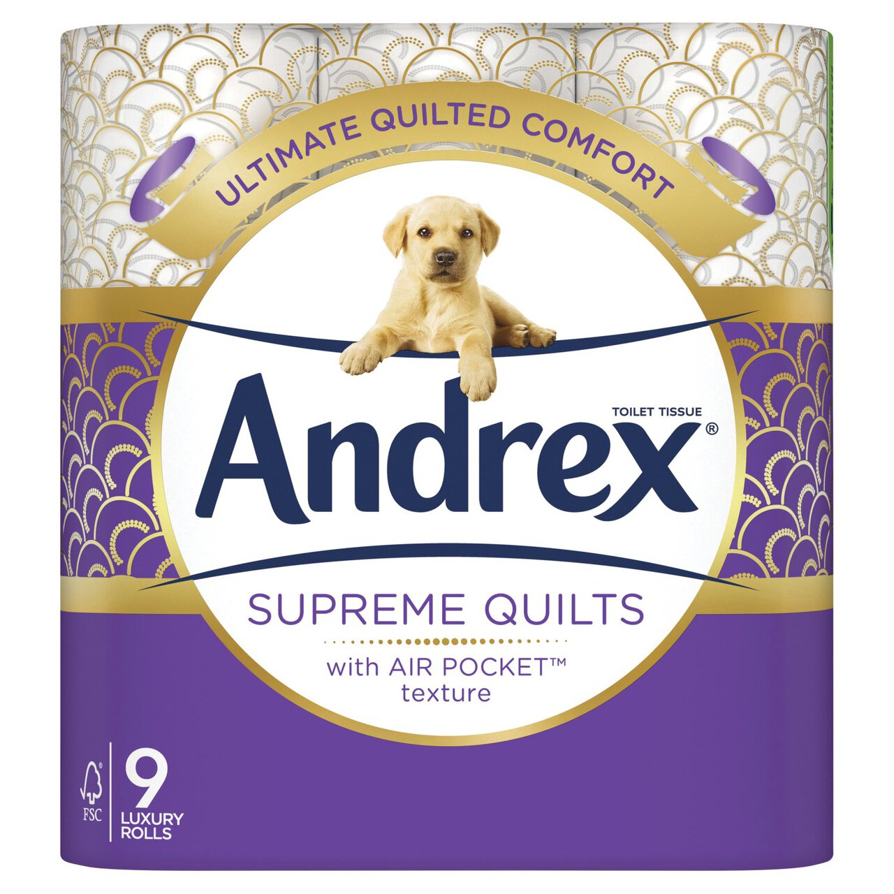 Andrex Supreme Quilts Toilet Roll 9 per pack