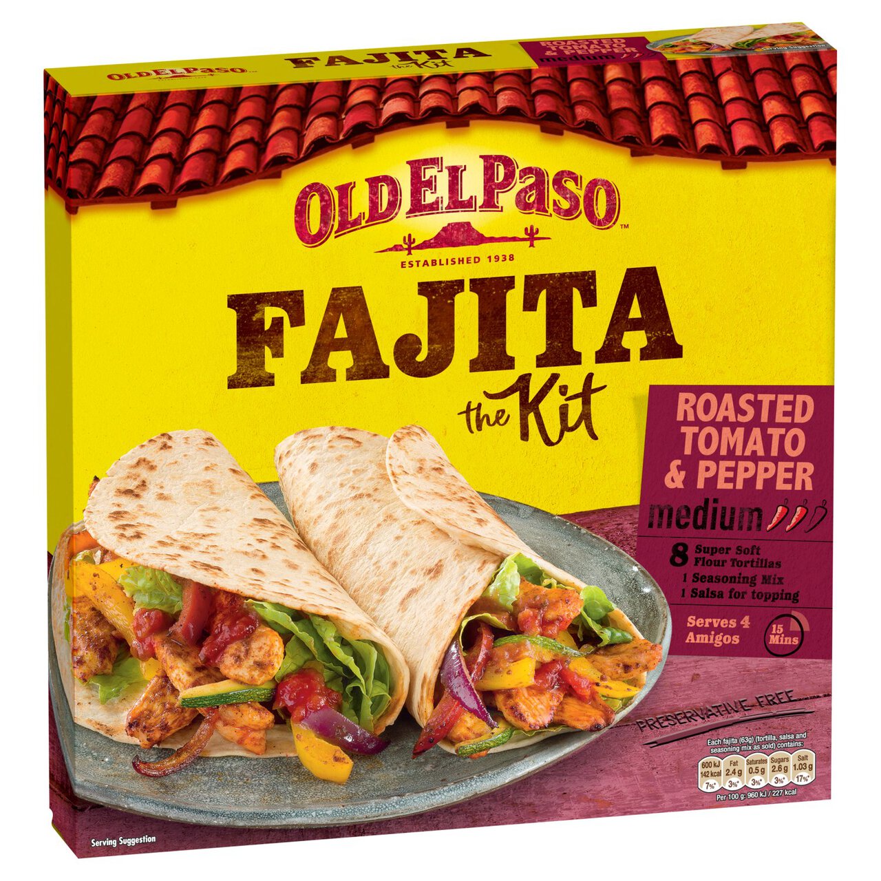 Old El Paso Mexican Roasted Tomato & Pepper Fajita Kit 500g