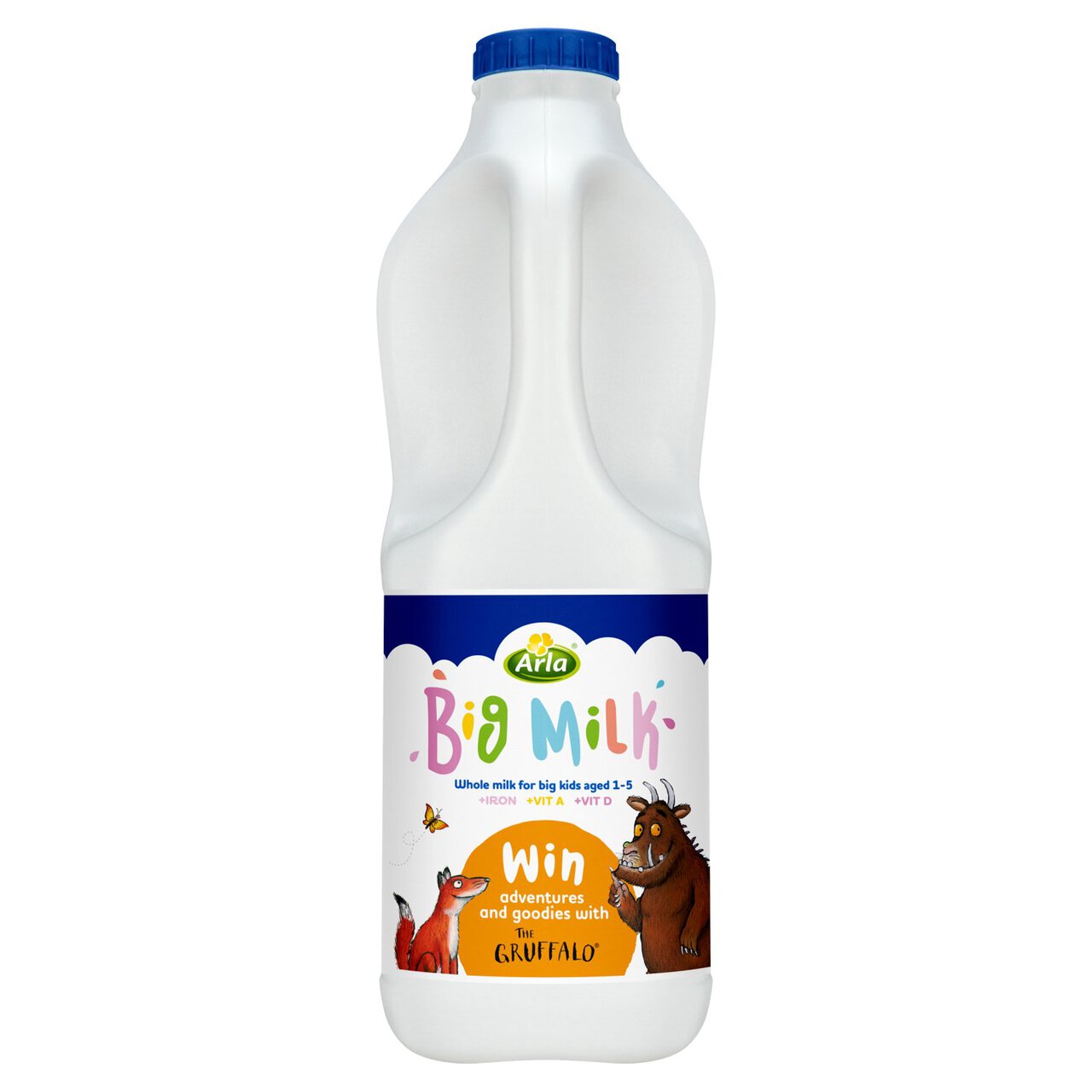 Arla Big Milk Vitamin Enriched Whole Milk for Kids 1+ 2l