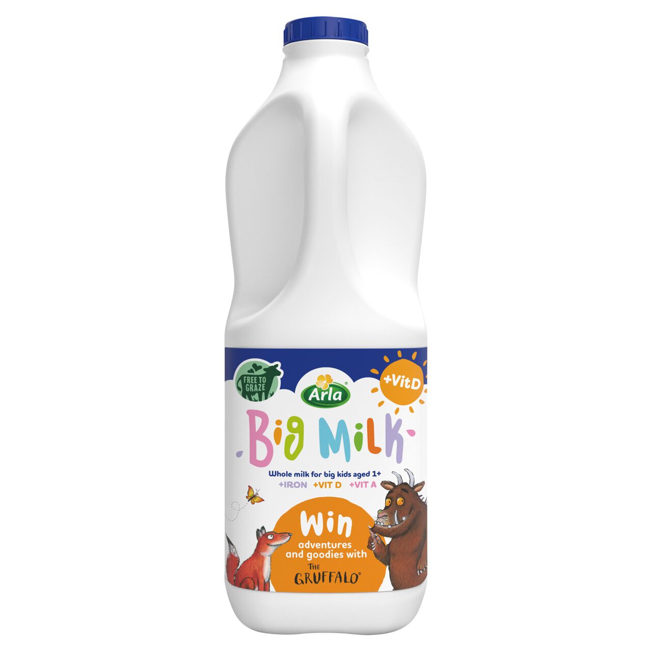 Arla Big Milk Fresh Whole Milk Vitamin Enriched for kids 1+ 2l
