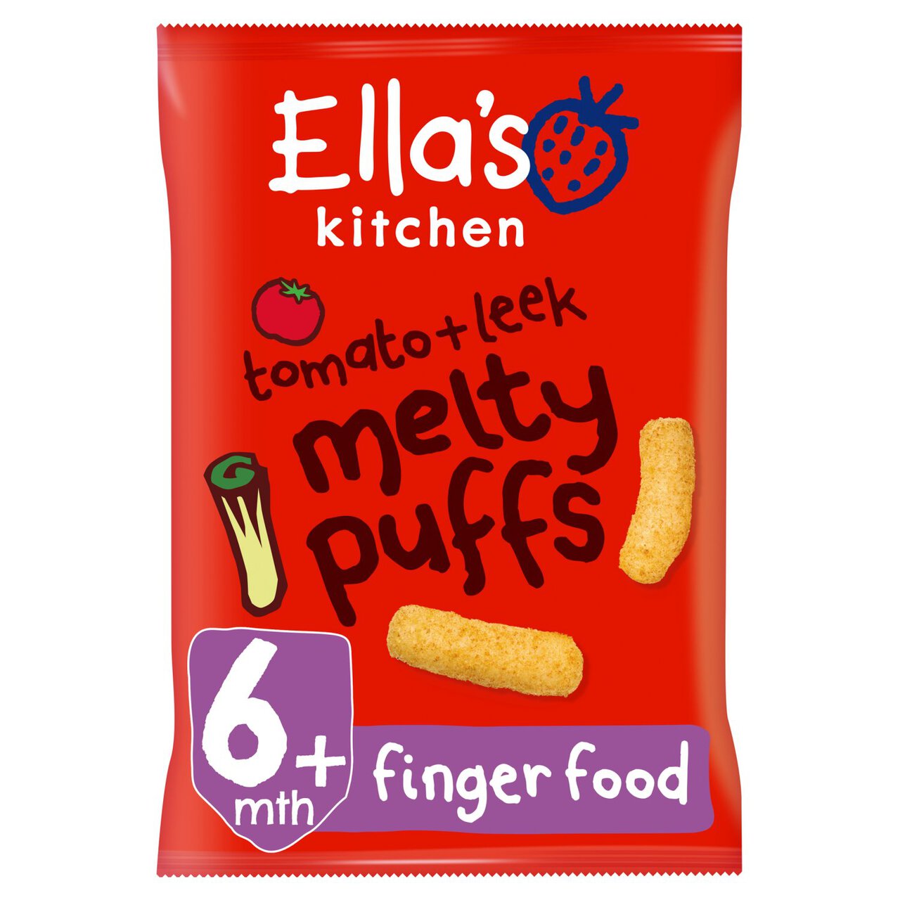 Ella's Kitchen Organic Tomato & Leek Melty Puffs Baby Snack 6+ Months 20g 20g