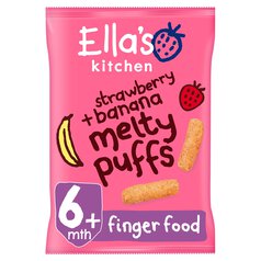 Ella's Kitchen Strawberry and Banana Melty Puffs Baby Snack 6+ Months 20g