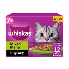 Whiskas 7+ Senior Wet Cat Food Mixed Menu in Gravy 12 x 85g