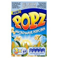 Popz 50% Reduced Fat Salted Microwave Popcorn 3 x 80g
