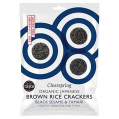 Clearspring Organic Black Sesame Brown Rice Crackers 40g