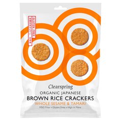Clearspring Organic Whole Sesame Brown Rice Crackers 40g