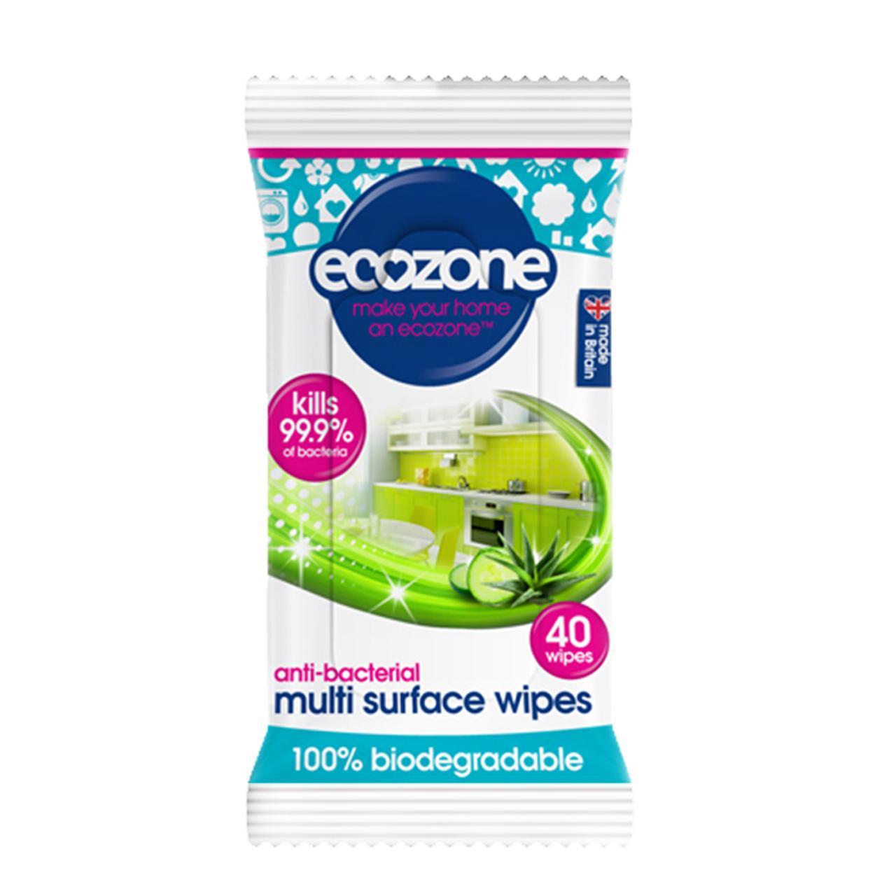 Ecozone Anti Bacterial Multi Surface Wipes 40 per pack