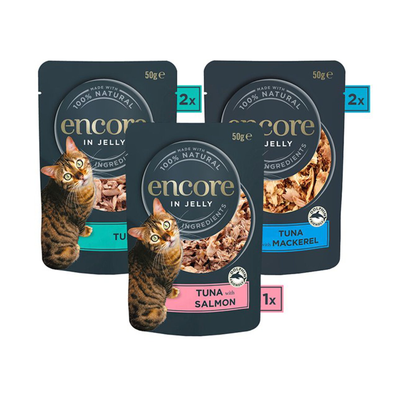 Encore Fish Selection Cat Pouch in Jelly 5 x 50g