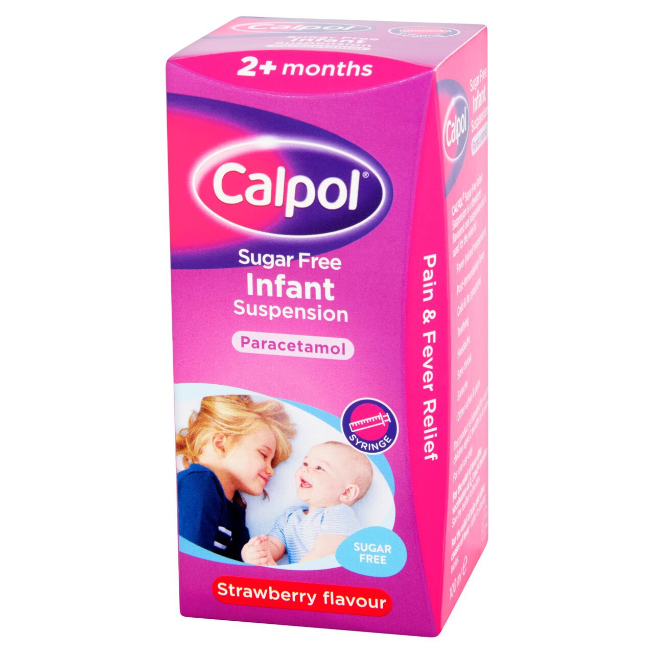 Calpol Infant Sugar Free Oral Suspension Strawberry 2+ Months 100ml