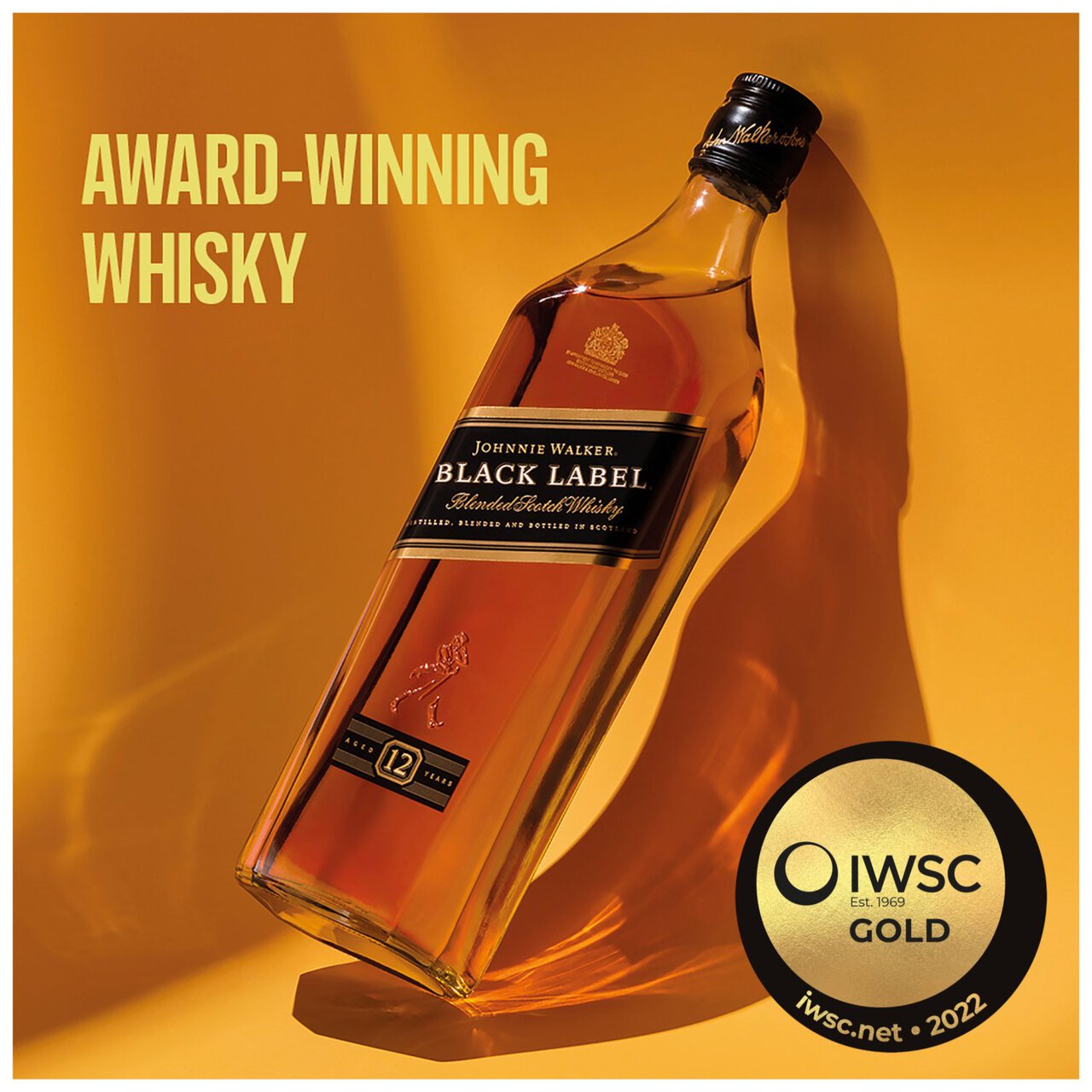 Johnnie Walker Black Label Blended Scotch Whisky, 70cl