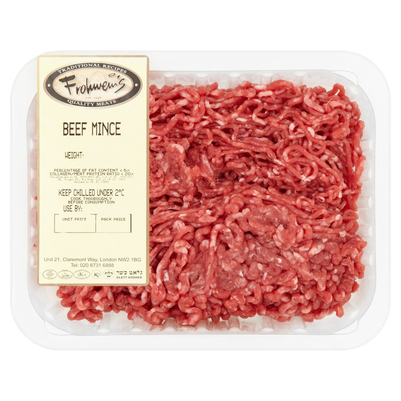 Frohweins Beef Mince Kosher 450g
