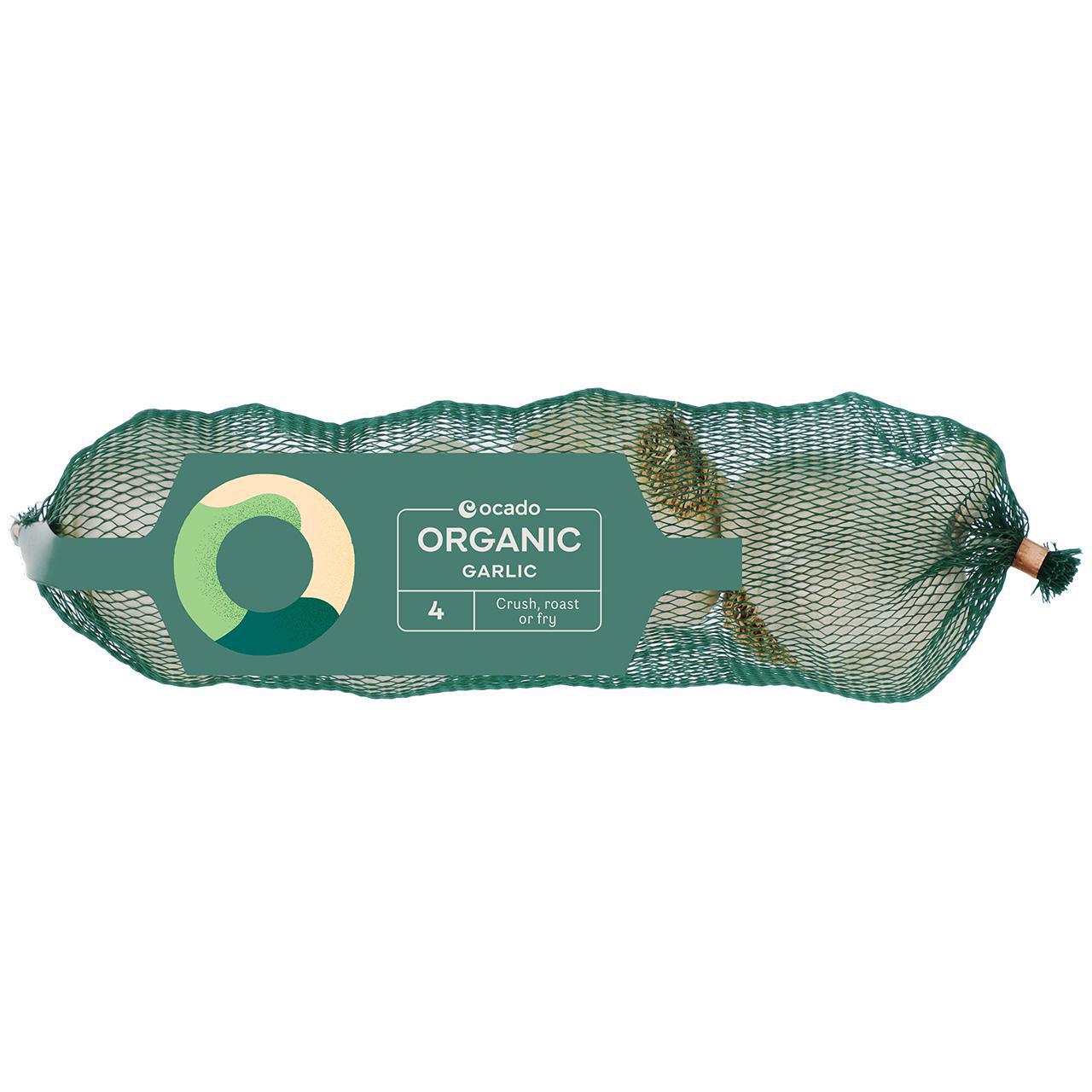 Ocado Organic Garlic min 4 per pack