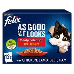 Felix As Good As It Looks Cat Food Meaty Selection In Jelly 12 x 100g 12 x 100g
